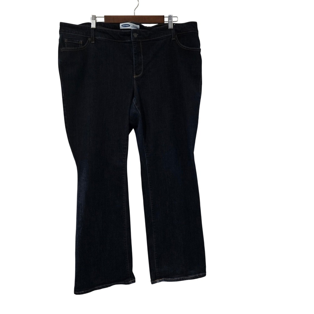 Old‎ Navy Boot-Cut Jeans Women 22 Plus Dark Wash Excellent Secret-Slim Pockets